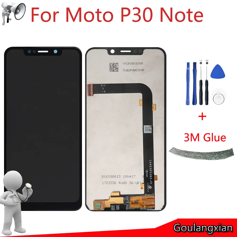 

6.2" AAA quality LCD For Motorola One Power P30 Note LCD Display Touch Screen Digitizer Assembly For Moto P30 Note XT1942 Lcds