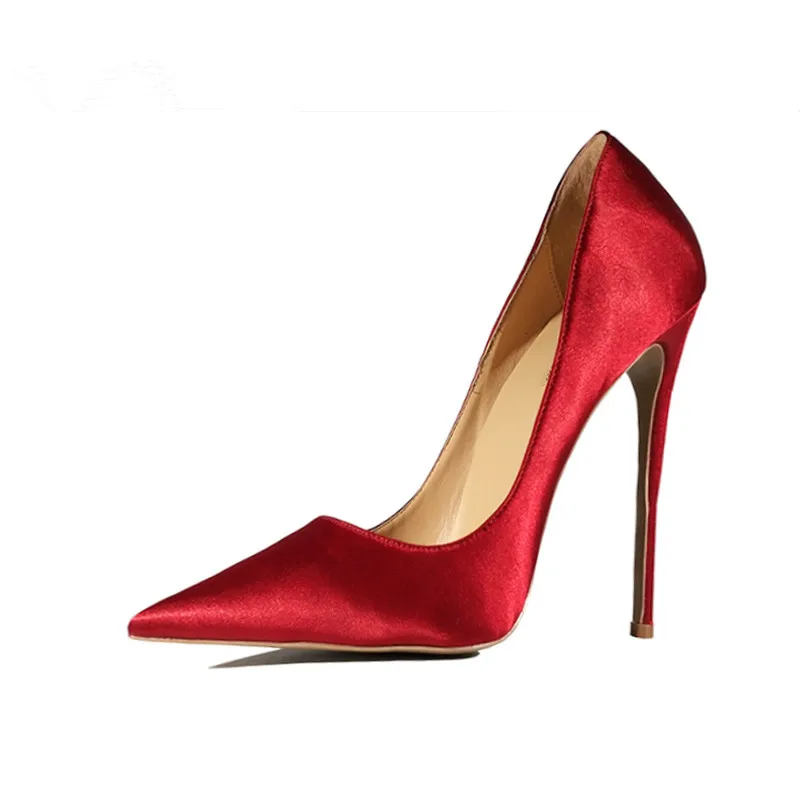 Woman High Heel Pumps Office Nude Shoes 2018 Pointed Toe Patent Leather Women Wedding Shoes Bride 12CM Women Stiletto Gladiators