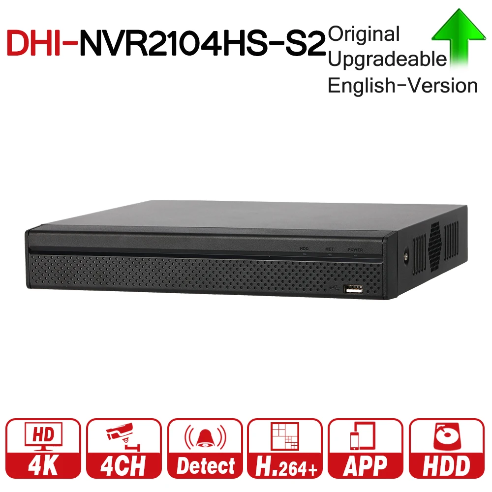 

DH NVR2104HS-S2 4 Channel Compact 1U Lite Network Video Recorder With SATA Interface Support H264+ For IP Camera CCTV System