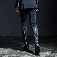 Большие размеры Мужские 27-44 черные модные деловые мужские брюки одежда певицы