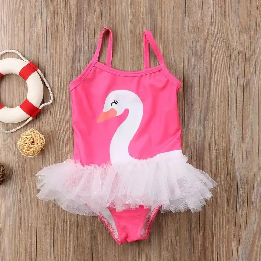 Одежда для маленьких девочек купальный костюм без рукавов милый Животные Повседневное купания пляжная одежда для девочек - Цвет: Розовый