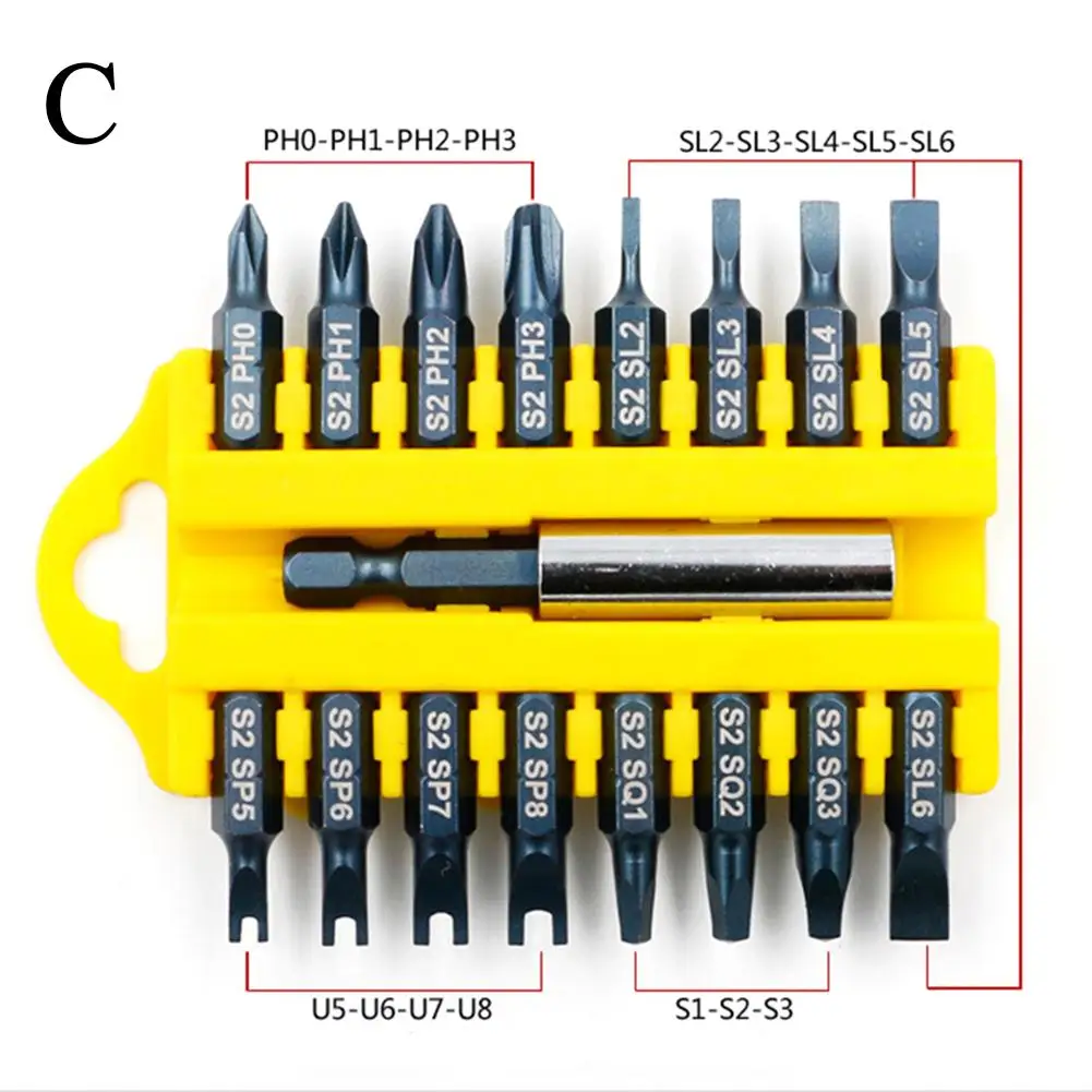 Горячая 17 шт. магнитный держатель электрическая отвертка Набор бит для электроинструментов - Цвет: Blue