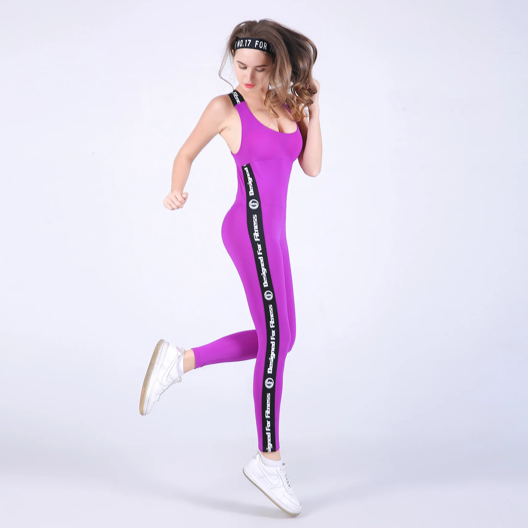 Женский спортивный костюм с открытой спиной, сексуальный комплект для йоги, эластичный дышащий спортивный комбинезон с принтом, тренировочные Комбинезоны для фитнеса, одежда для йоги