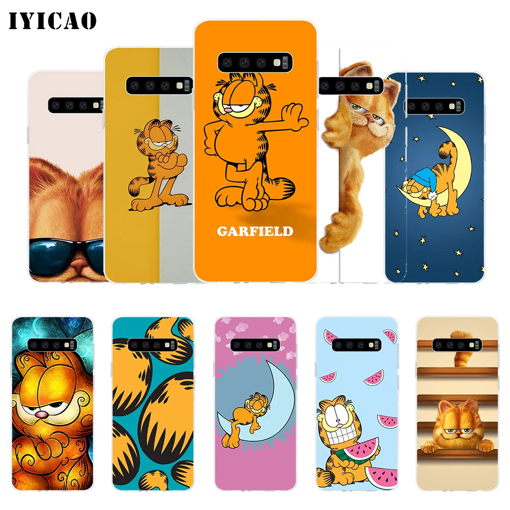 IYICAO Garfield Мягкий силиконовый чехол для телефона Samsung Galaxy S10e S10 S9 S8 Plus S7 Edge TPU |