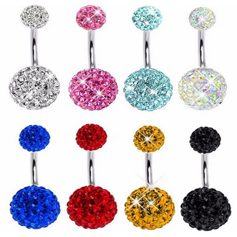 Shambala Crystal Disco Ball Ladies Sexy Belly Button Rings Piercing