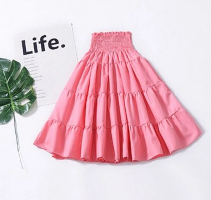 Детская длинная юбка-макси для маленьких девочек вечерние повседневные плиссированные юбки-пачки принцессы - Цвет: Розовый