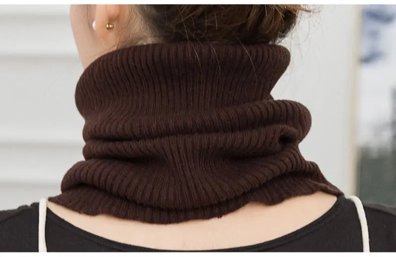 Sparsil, женский кашемировый вязаный шарф-кольцо, 42 см, теплый однотонный эластичный удобный женский зимний шарф-обманка