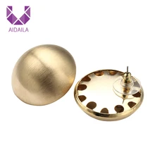 Женские золотые металлические половинчатые серьги-гвоздики для девушек, европейские Стильные круглые металлические серьги-гвоздики, индийские