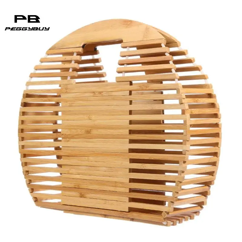 

Women Bamboo Woven Handbag Totes Wristlets Girls Handmade Beach Travel Mini Hollow Basket Teen Ladies Smll Summer Pouch Pack Bag
