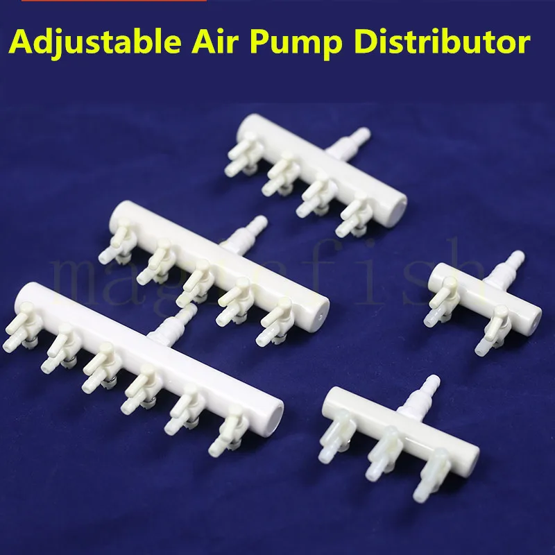 2 3 4 5 6 Ways Air Splitter Valve Aquarium Fish Tank 4mm Air Pump Flow