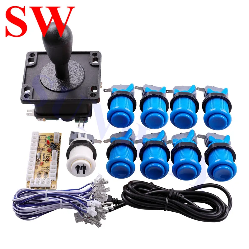Hot Sale DIY Arcade KIT 1 Player Zero Delay  USB to PC Sanwa style Joystick Arcade Game Machine Parts for Jamma Fighting Games