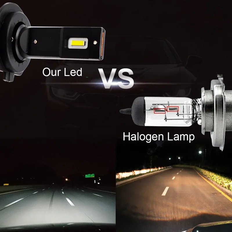 2 шт. автомобильные светодиодные лампы H7 H4 H11 H8 H9 55 вт 6500 лм|Передние LED-фары для