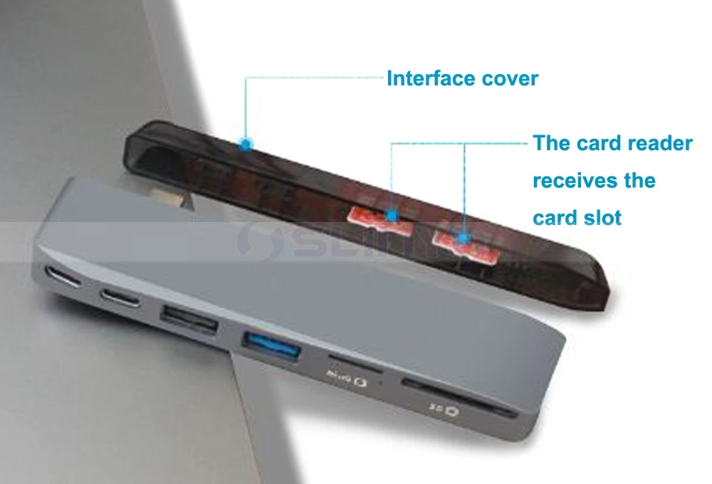 8 в 1 двойной USB-C USB 3,1 концентратор для Mini DP дисплей 5 к 60 Гц SSD расширение TF/SD кардридер USB 2,0/3,0 Тип C зарядка PD адаптер