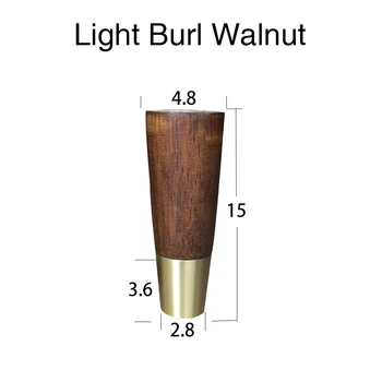 

4.8x15x2.8CM Simple Style Table Leg Rubber Wood Leg Cabinet Furniture Feet with Iron Plate and Screws
