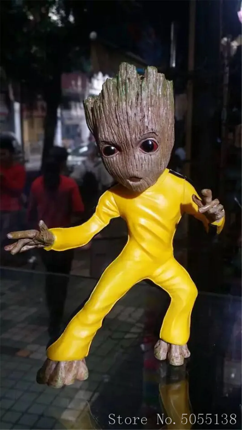 

Baby Groot Cos Bruce Lee Figures Statue Model Toy 16cm Bithdays Gift for Kids