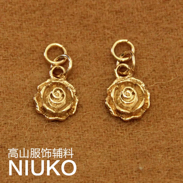 

Exquisite golden flowers zipper pull head coat leather shoes bags belt costume DIY ornament accessories 12pcsx