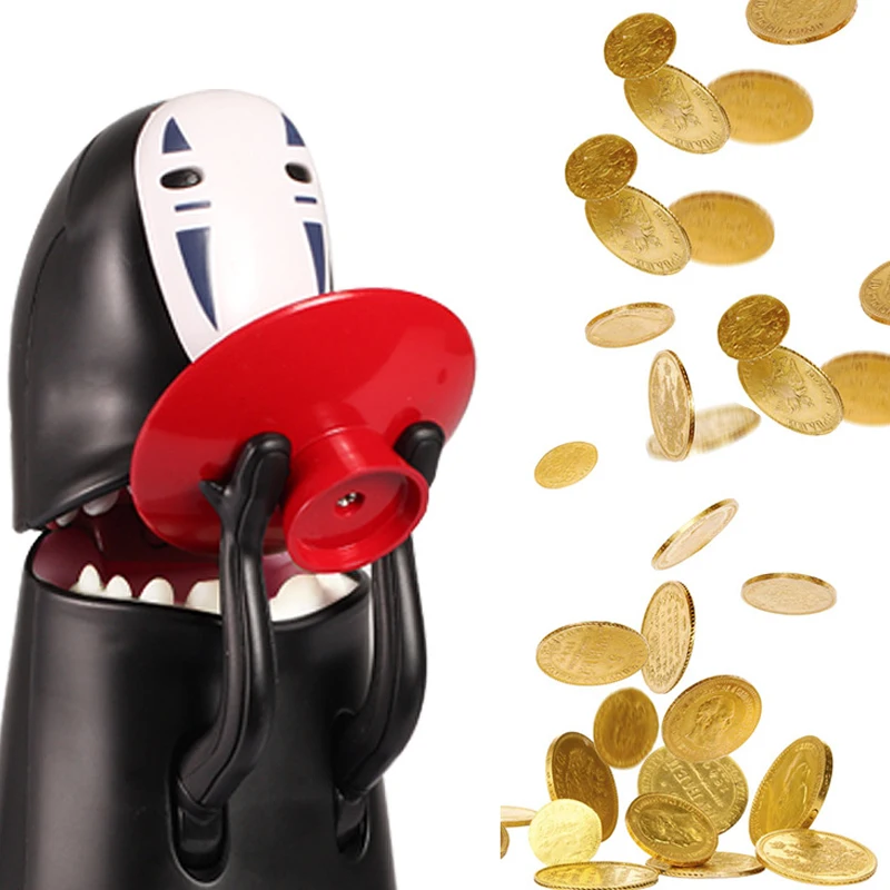 

No face man Piggy Bank Money Miyazaki Hayao Spirited away Chirldren cartoon Toys Dolls Music Figure Faceless Man Gift for kids