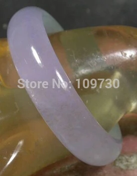

hot sell90949 CHINESE Icy Green Icy Lavender JADE Bangle Bracelet 60 mm