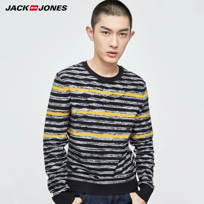 Jack Jones Brand 2018 NEW COTTON fashion O Neck slim twill knit long