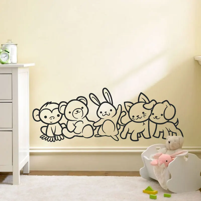 Cute Kids Animals Vinyl Wall Sticker Art Wall Decor Removable Mural