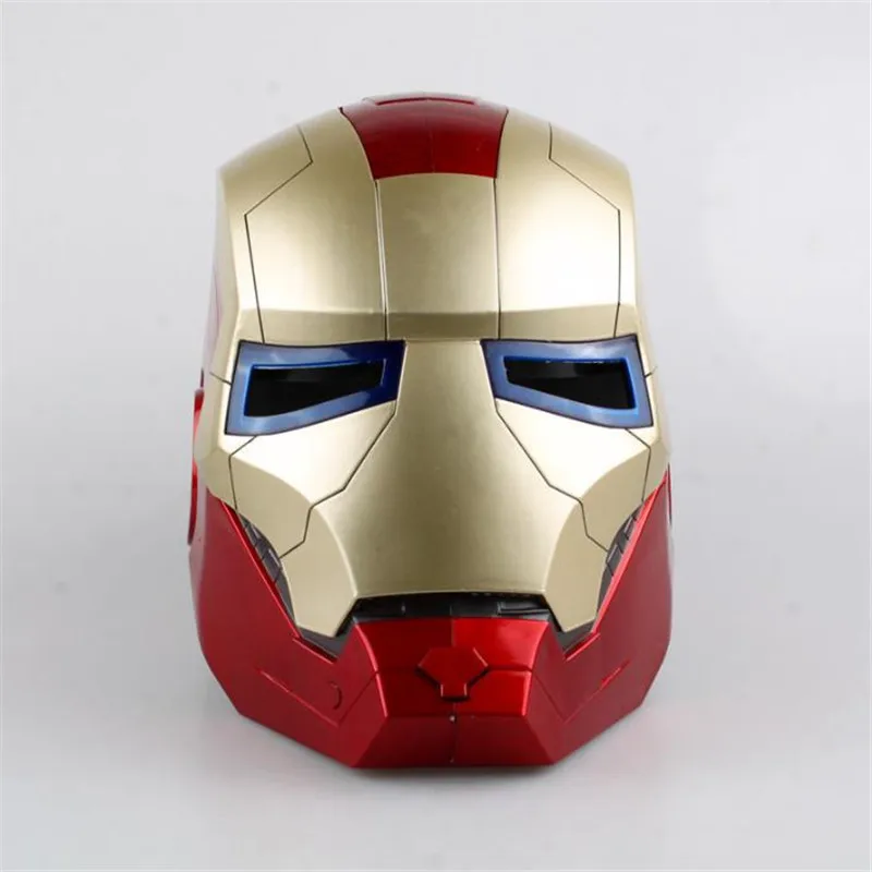 

BOOCRE Movie Iron Man Helmet Mask Can Be Opened Eye Can Shine Helmet Mask