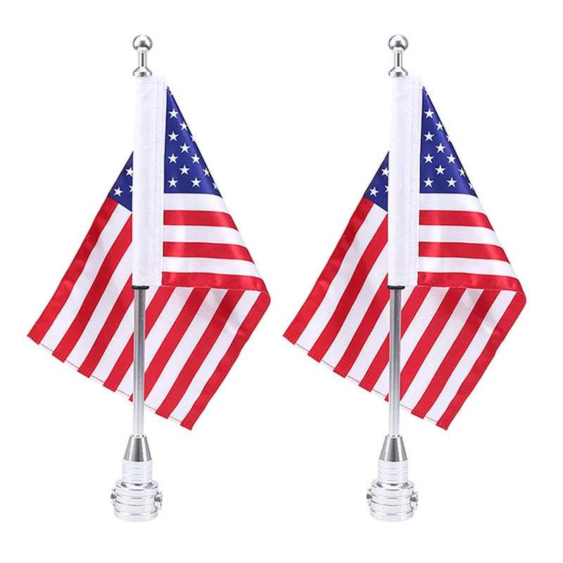 1 Pair Motorcycle Rear Side Mount Flag Pole America USA For Harley Bobber Chopper Sportster XL 883 1200 Luggage Rack | Автомобили и