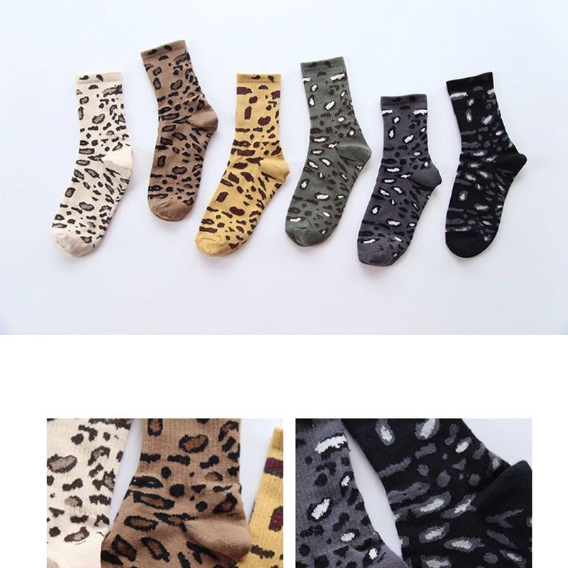 Хит, Ретро стиль, Леопардовый принт, хлопковые женские носки, винтажные сексуальные камуфляжные носки, Модные специальные теплые носки на осень и зиму