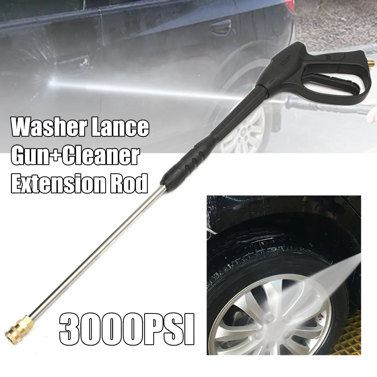 

Car Washer Water Spray lance and Jet Lance Nozzle for High Pressure Washers Trigger Heavy Pressure Cleaner