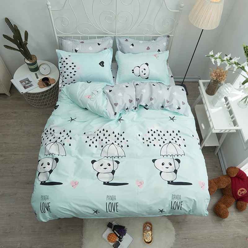 

Bedding Sets Panda animals cartoon cute 4/3pcs duvet cover quilt cover Set bed sheet pillow cases twin full queen king size