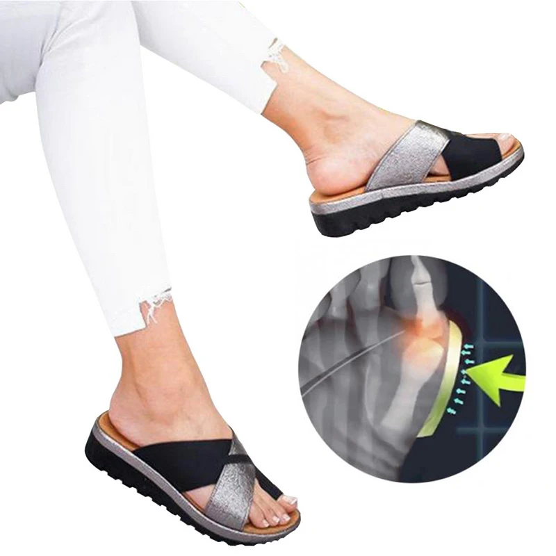 

Women Artificial Shoes Slippers Orthopedic Bunion Corrector Comfy Platform Ladies Casual Big Toe Correction Sandal