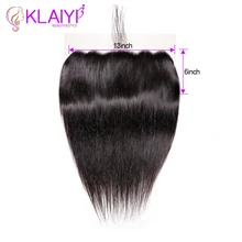 Klaiyi волосы перуанские прямые волосы Кружева Фронтальная застежка 13x6 швейцарское кружево ухо к уху Реми человеческие волосы фронтальная с волосами младенца