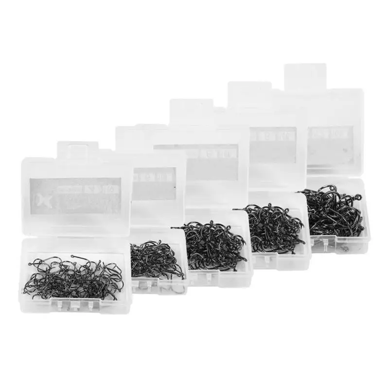 

100pcs/box High Carbon Steel Lake River Ocean Fishing Fishhooks Barbed Fish Hook