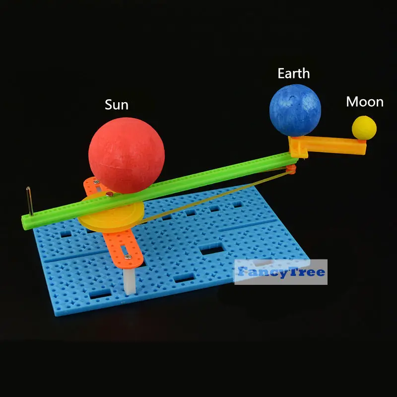 

DIY Simple Sun Earth Moon Model Science Creative Small Gizmo Kids Handmade Puzzle Assembled Toy Physics Teaching Resources