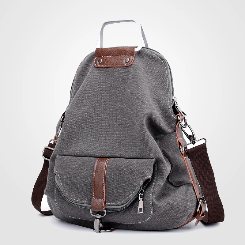 

Simple Canvas Multi-function Fashion Ladies Backpack Laptop Retro Fashion Casual Large Capacity Backpack Student Bag