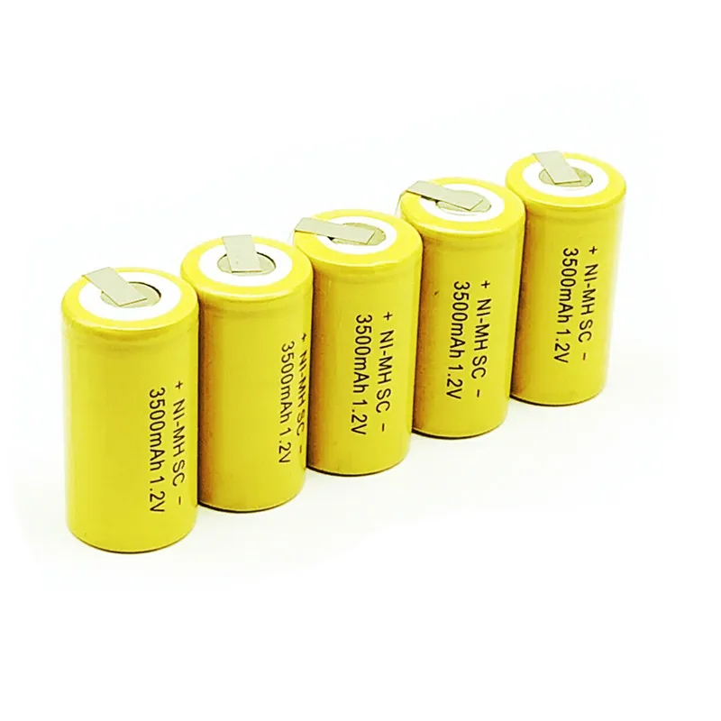 Preise 10 12 15 22PCS Ni Mh SC 1,2 V akku 3500mah SC Sub C Ni Mh zelle mit schweißen tabs für elektrische bohrer schraubendreher
