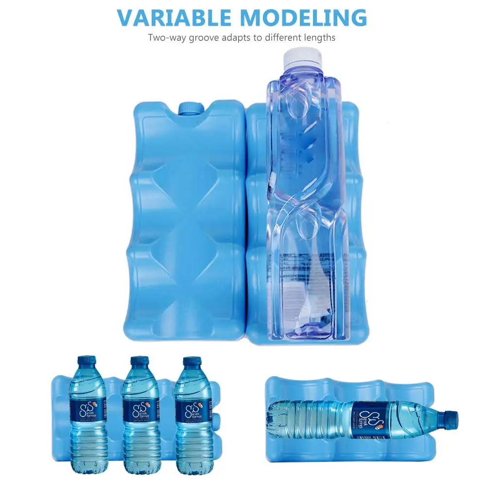 

HDPE + Cold Gel Ice Water Filled Box Two-way Wave Ice Box for Lunch Bags Large Capacity 600ML Travel Cold Storage Box