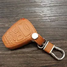 BBQ@ FUKA коричневый Чехол-держатель для ключей из натуральной кожи с дистанционным управлением подходит для Jeep Wrangler компаса патриота аксессуары для стайлинга автомобилей