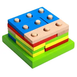 Развитие мозга ребенка игрушки Монтессори матч игрушка Геометрическая Сортировка настольные деревянные блоки детские развивающие