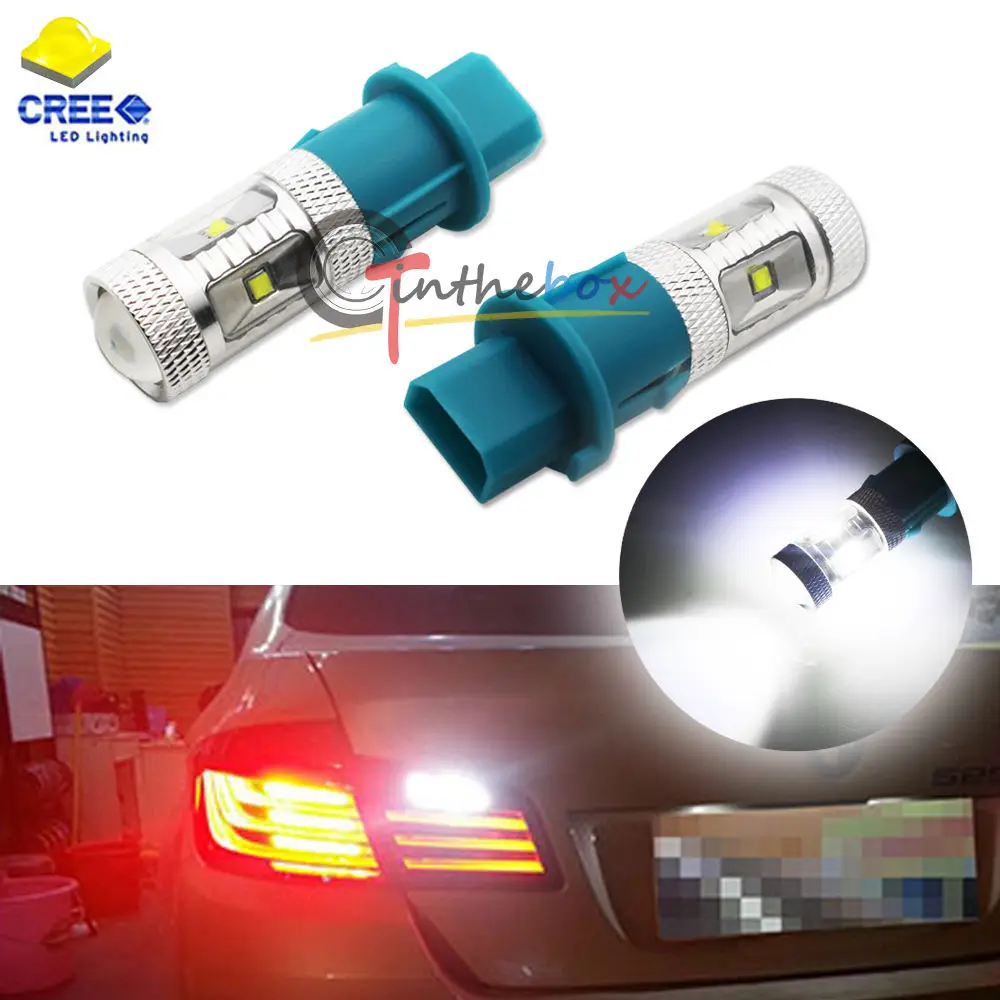 

2PCS White 30W CR'EE PH16W LED Bulbs For Backup Reverse Turn Signal or DRL Lights