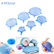 6 шт. универсальная Силиконовая Вакуумная Крышка-Крышка для чаши сковорода Крышка для кастрюли-силиконовые растягивающиеся крышки для разлива крышки для кухонных инструментов
