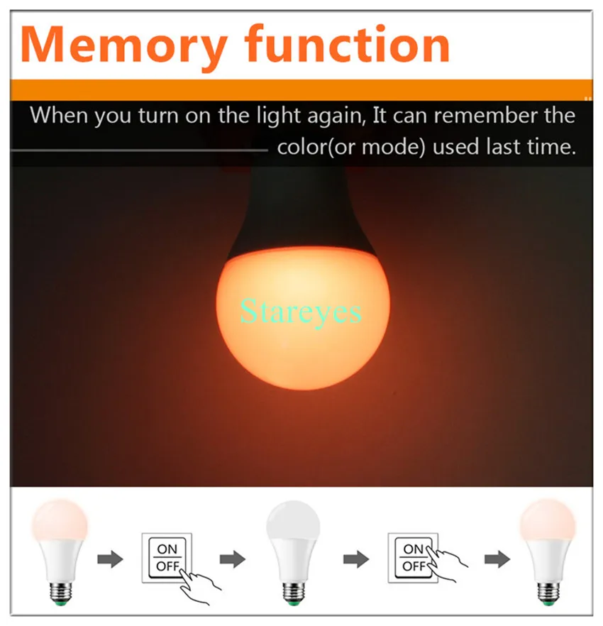 1 шт. E27 светодиодный 16 цветов RGBW меняющийся RGB+ Белый Волшебный светильник лампа AC85-265V светодиодный шар лампа 3 Вт 5 Вт 10 Вт+ ИК пульт дистанционного управления