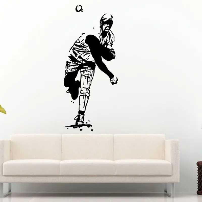 DCTAL Baseball Car Windows Sticker Sports Decal Posters Vinyl Wall Decals Pegatina Decor Mural Baseball Sticker