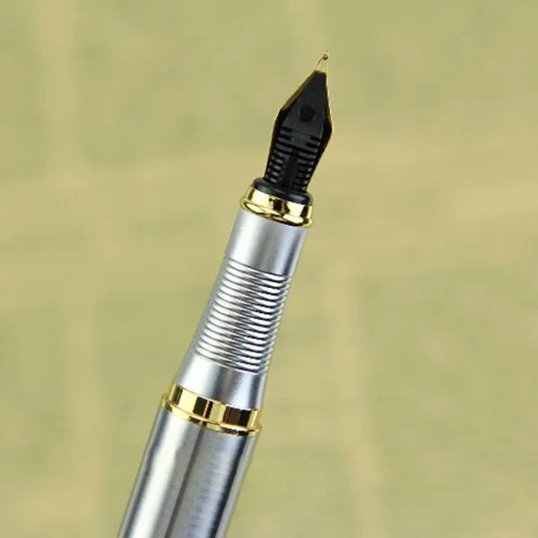 Топ продаж Серебряная перьевая ручка Jinhao 250 м перо золотая отделка Съемный конвертер чернил