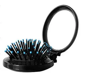 

DHL Free 100pcs/lot Two-in-one folding make-up mirror comb