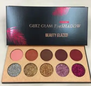 Beauty Glazed Pro Makeup Glitter Matte Eyeshadow Cosmetic Shimmer Pigment Loose Powder Nude Eye Shadow 10 Colors |