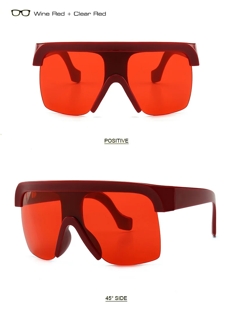 SHAUNA, цельные солнцезащитные очки больших размеров с полурамкой, женские солнцезащитные очки с плоским верхом, модные ветрозащитные солнцезащитные очки, мужские усиленные металлические шарниры