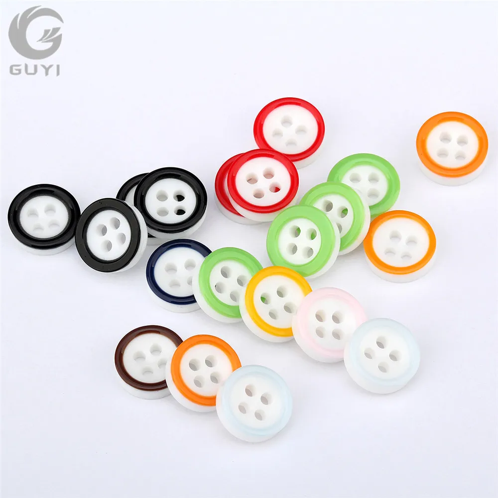 100 шт. красочные кнопки смолы 4 отверстия пришивать пуговицы Модная ...