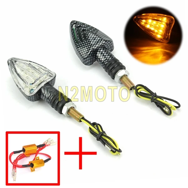 

Motorcycle Carbon LED E8 EMARK Turn Signal Light Indicator Lamp Blinker for Honda Yamaha Suzuki with Resistor