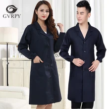 Лабораторное пальто с длинными рукавами синий унисекс доктор униформа для медсестер Лаборатория красоты салон аптека стоматологическая клиника медицинская одежда