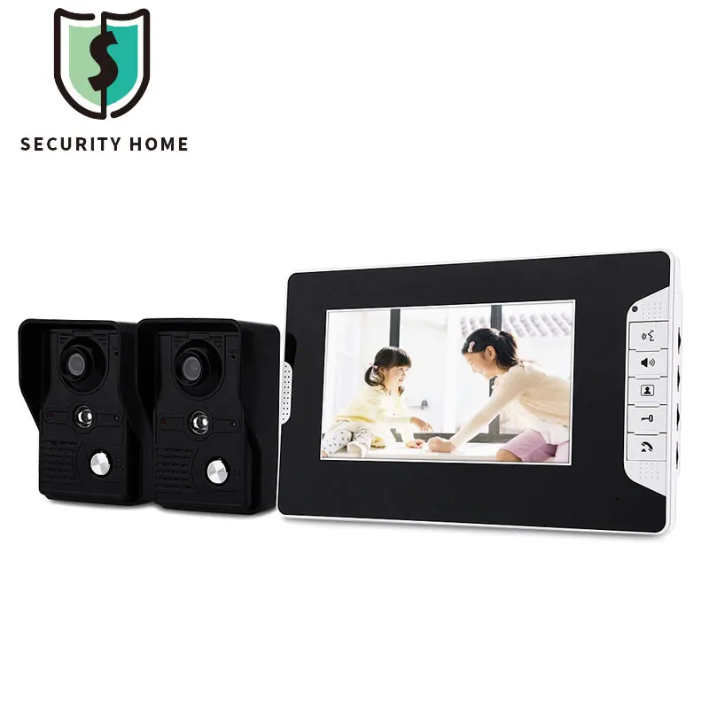 

Fimei 7'' Color Video Door Phone Video Intercom Night Vision Intercom Home Camera Doorbell Intercom Kit 2 Camera 1 Monitor